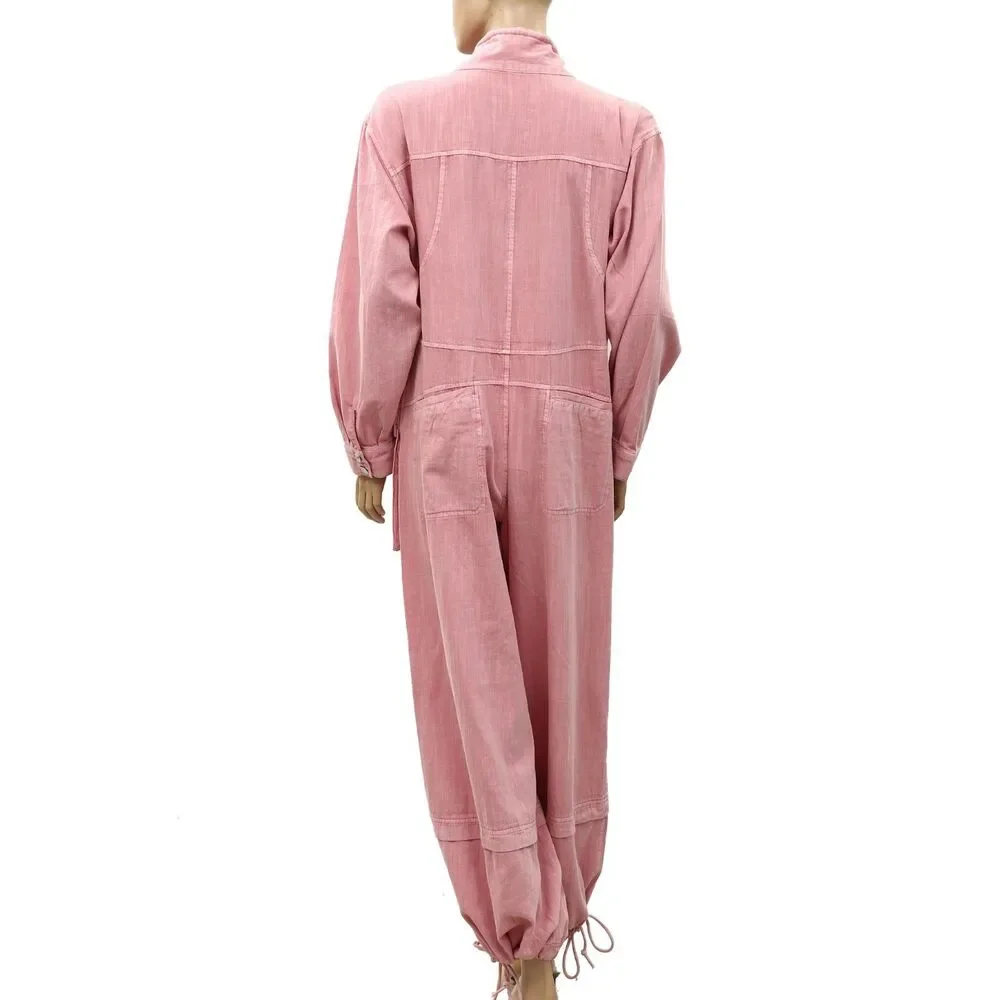 Free People We The Free High-Line One-Piece Jumpsuit Twill Dress Cotton S 288467